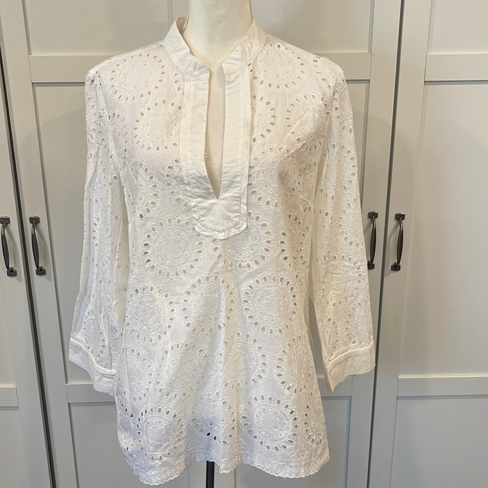NWOT J.Crew White See-through blouse